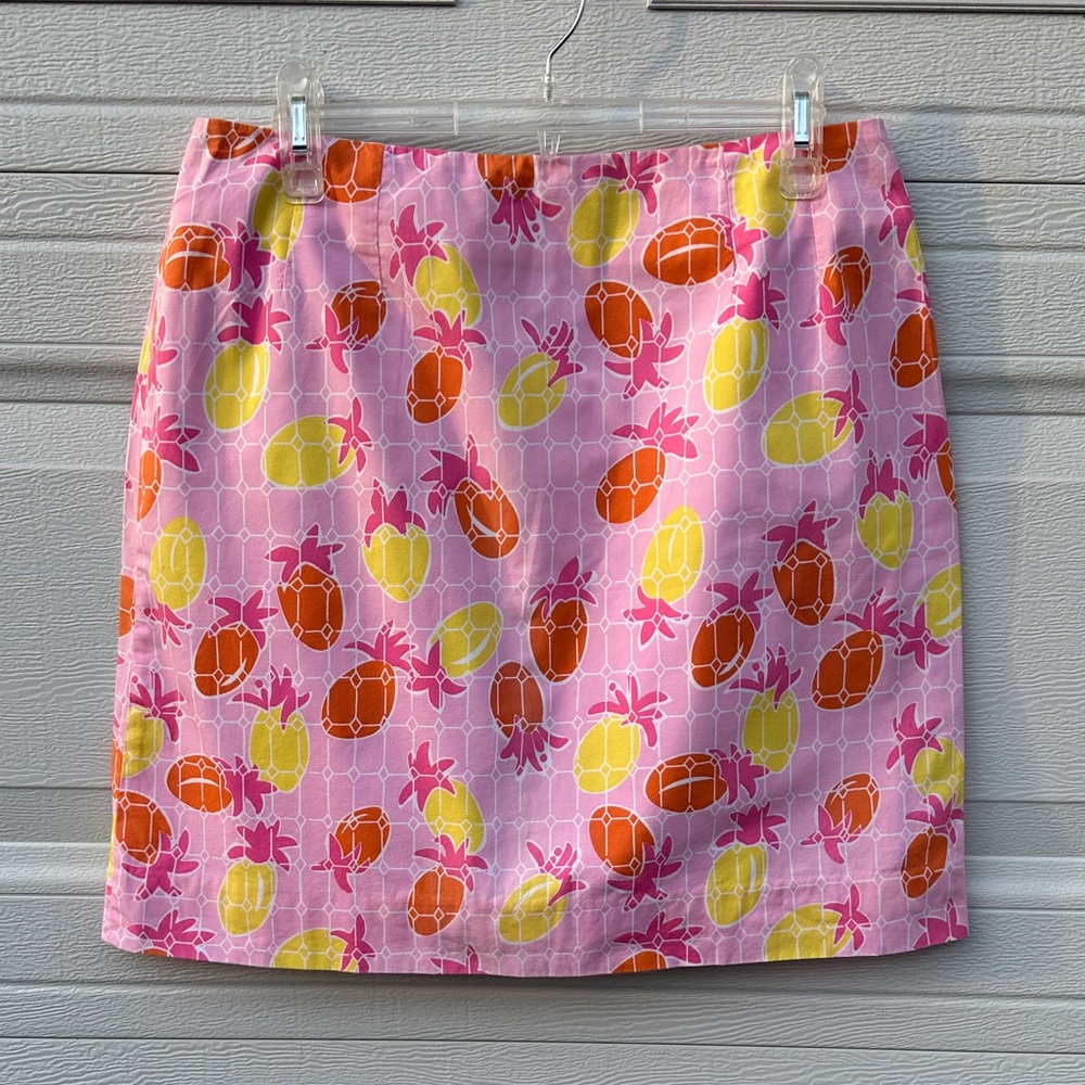 Brand New! Lilly Pulitzer Vintage Pink Pineapple Print Mini Skirt - Size 12